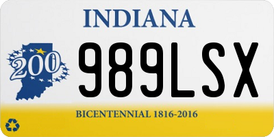 IN license plate 989LSX