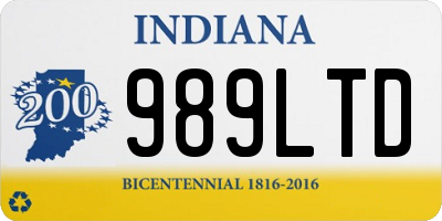 IN license plate 989LTD