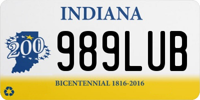 IN license plate 989LUB