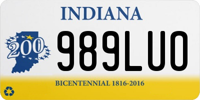 IN license plate 989LUO