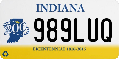 IN license plate 989LUQ