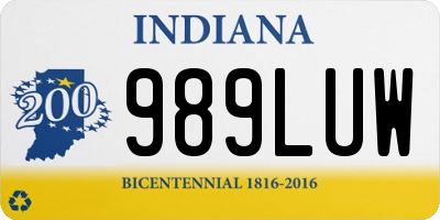 IN license plate 989LUW