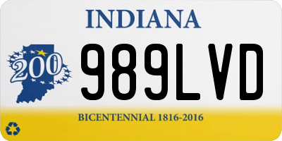 IN license plate 989LVD