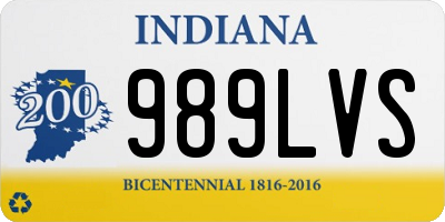IN license plate 989LVS
