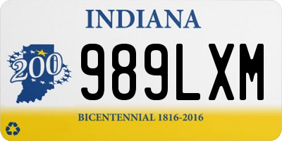 IN license plate 989LXM