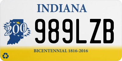 IN license plate 989LZB