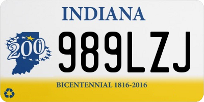 IN license plate 989LZJ