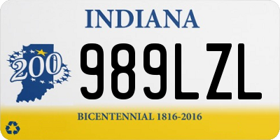 IN license plate 989LZL