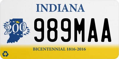 IN license plate 989MAA