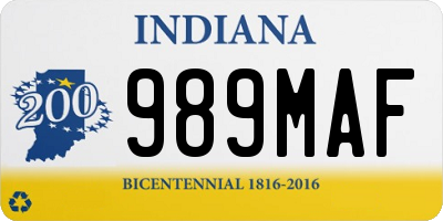 IN license plate 989MAF