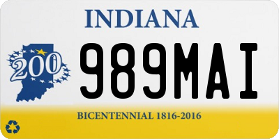 IN license plate 989MAI