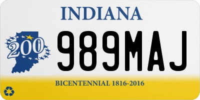 IN license plate 989MAJ