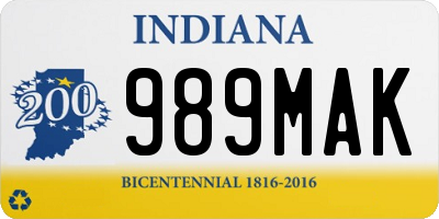 IN license plate 989MAK