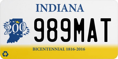 IN license plate 989MAT