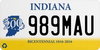 IN license plate 989MAU