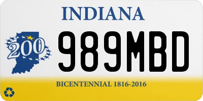 IN license plate 989MBD