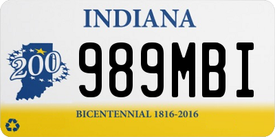 IN license plate 989MBI