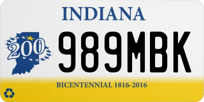 IN license plate 989MBK