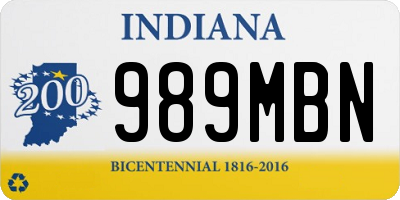 IN license plate 989MBN