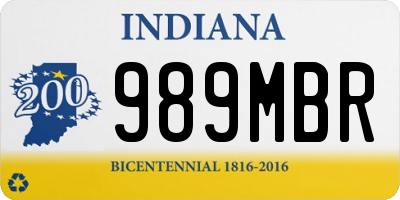 IN license plate 989MBR