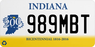 IN license plate 989MBT