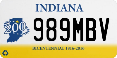 IN license plate 989MBV