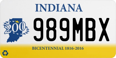 IN license plate 989MBX