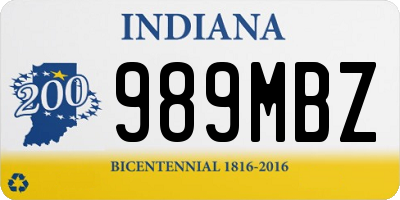 IN license plate 989MBZ