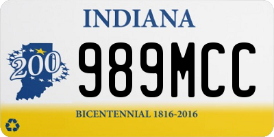 IN license plate 989MCC