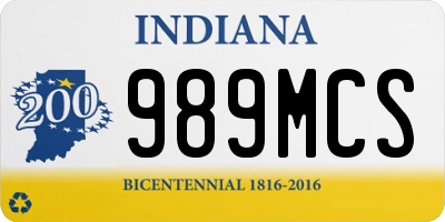 IN license plate 989MCS