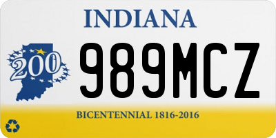 IN license plate 989MCZ