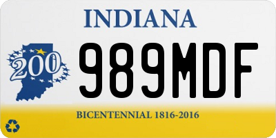 IN license plate 989MDF