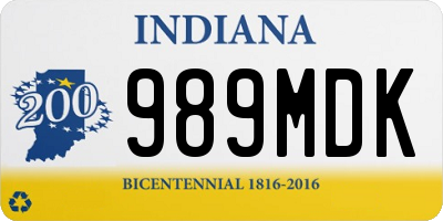 IN license plate 989MDK