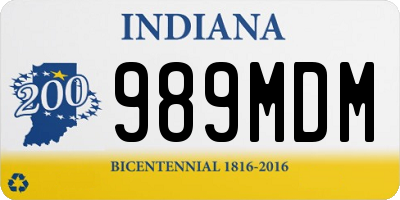 IN license plate 989MDM