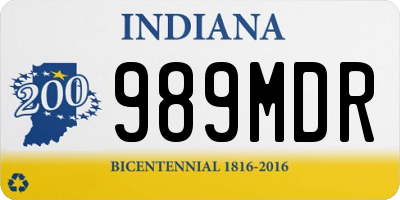 IN license plate 989MDR