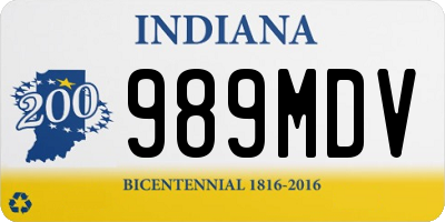 IN license plate 989MDV