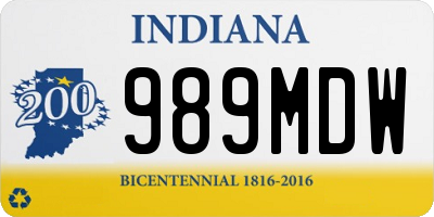 IN license plate 989MDW