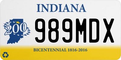 IN license plate 989MDX