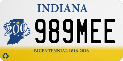 IN license plate 989MEE