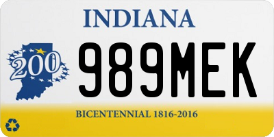 IN license plate 989MEK