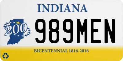 IN license plate 989MEN