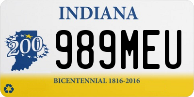 IN license plate 989MEU