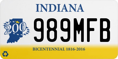 IN license plate 989MFB