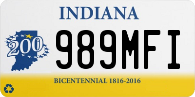 IN license plate 989MFI