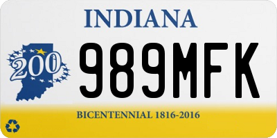 IN license plate 989MFK