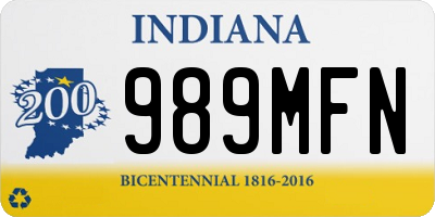 IN license plate 989MFN