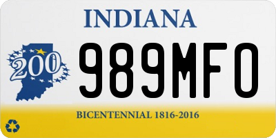 IN license plate 989MFO