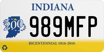 IN license plate 989MFP