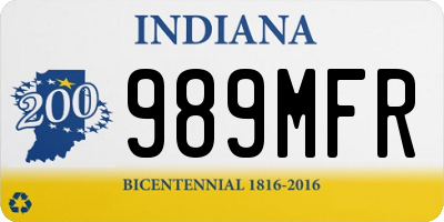 IN license plate 989MFR