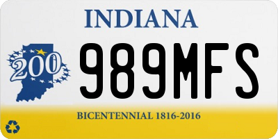 IN license plate 989MFS